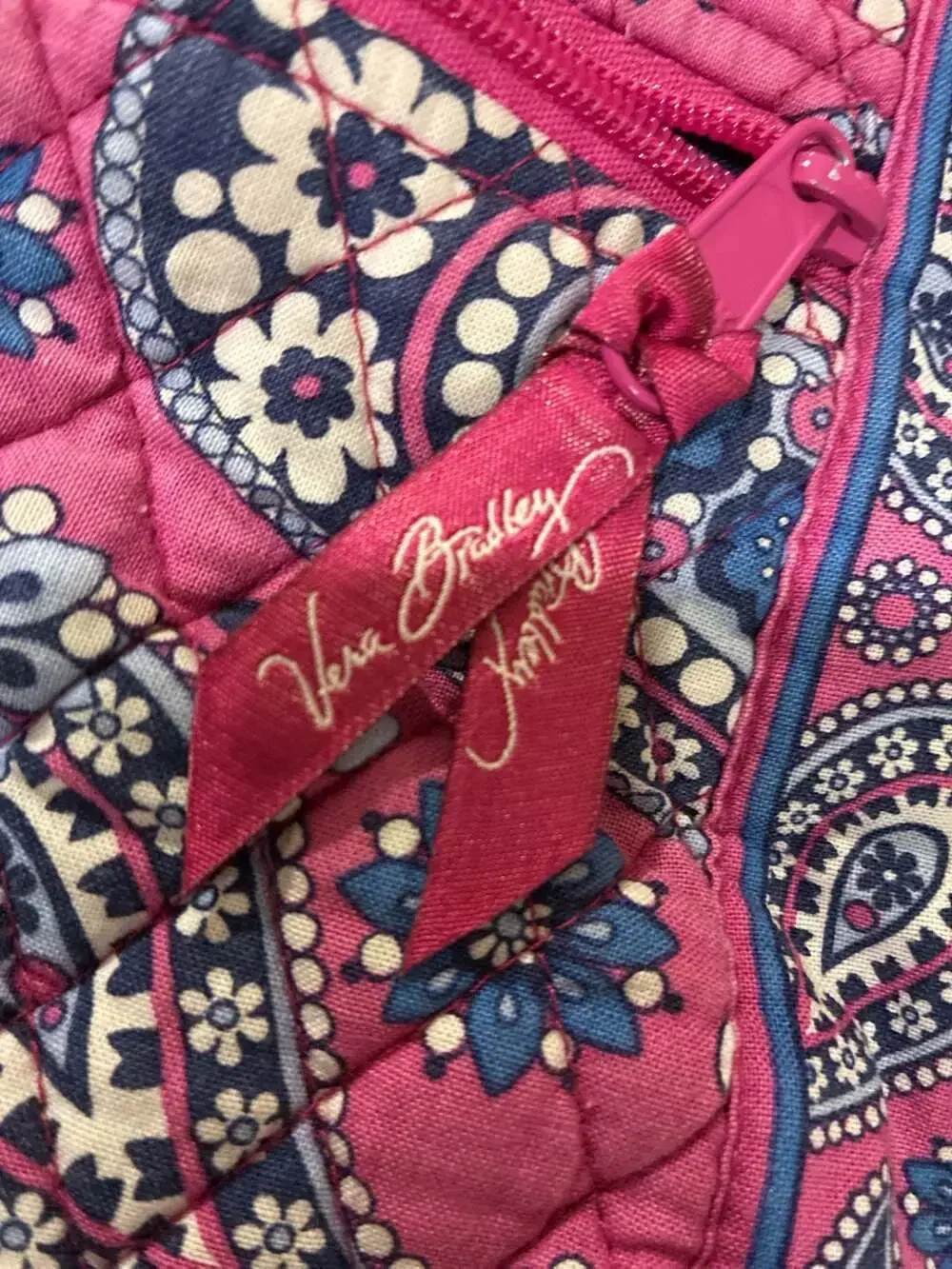 Vera Bradley Boysenberry Pink Paisley Quilted Crossbody Bag Purse
